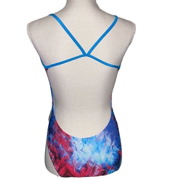 Nike Women's Hydrastrong Tie Dye Crossback One Piece Swimsuit - Picture 4 of 6